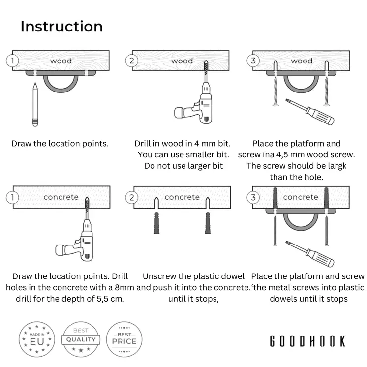 MAMOI® Ceiling hook, Heavy duty bracket, Attachment and hanging accessories for baby swing, swing chair and hammock, Ceiling mount and punch bag hooks