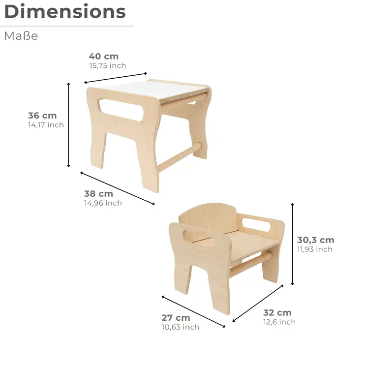 MAMOI® Stylish children's room furniture: children's table with chairs - desk seating group table chair set children - children's chair.