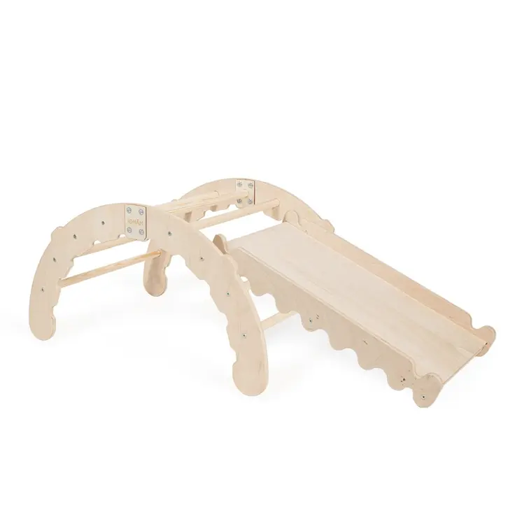 MAMOI® Indoor climbing frame for toddlers, Wooden baby gym with slide, Play gym rocker toys made of wood for toddler, Rockers montessori climbing frame age 1-3