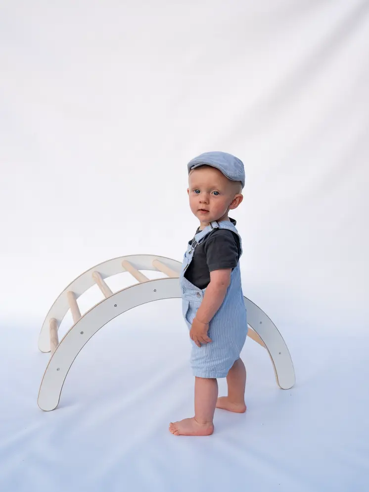 Set: climbing triangle + cradle + slide for children | Climbing frame and slide for kids minimalist design | Yarnwood triangle for toddlers with slide 100% ECO | Made in EU