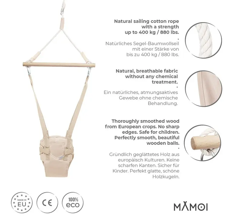 MAMOI® Türhopser baby ab 6 monate, Hopser baby jumper bouncer, Babyschaukel für türrahmen, Schaukel indoor, Türschaukel, Hüpfer, Kinderschaukel, Tür hopper, Babyhopser Swing