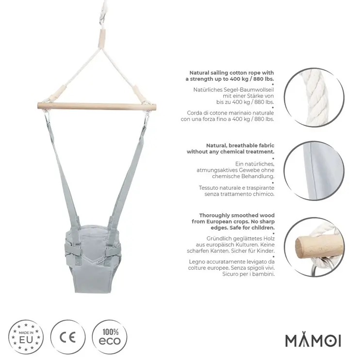 MAMOI® Türhopser baby ab 6 monate, Hopser baby jumper bouncer, Babyschaukel für türrahmen, Schaukel indoor, Türschaukel, Hüpfer, Kinderschaukel, Tür hopper, Babyhopser Swing