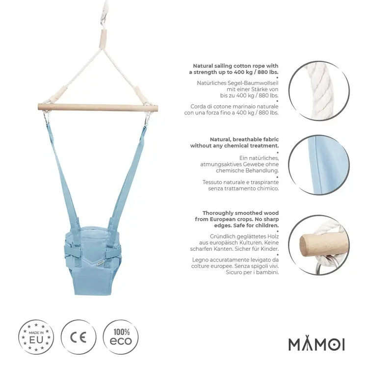 MAMOI® Sauteur suspendus pour bebe â partir de 6 mois, Jumperoo balancoire interieur, Sièges balançoire de porte, Transat balancelle, Baby bouncer et jolly jumper, Door swing
