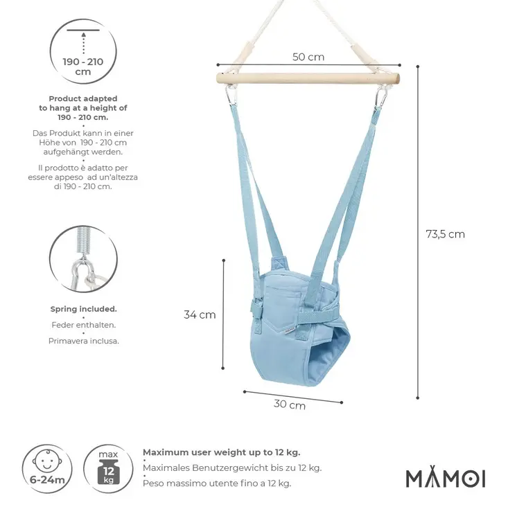 MAMOI® Sauteur suspendus pour bebe â partir de 6 mois, Jumperoo balancoire interieur, Sièges balançoire de porte, Transat balancelle, Baby bouncer et jolly jumper, Door swing