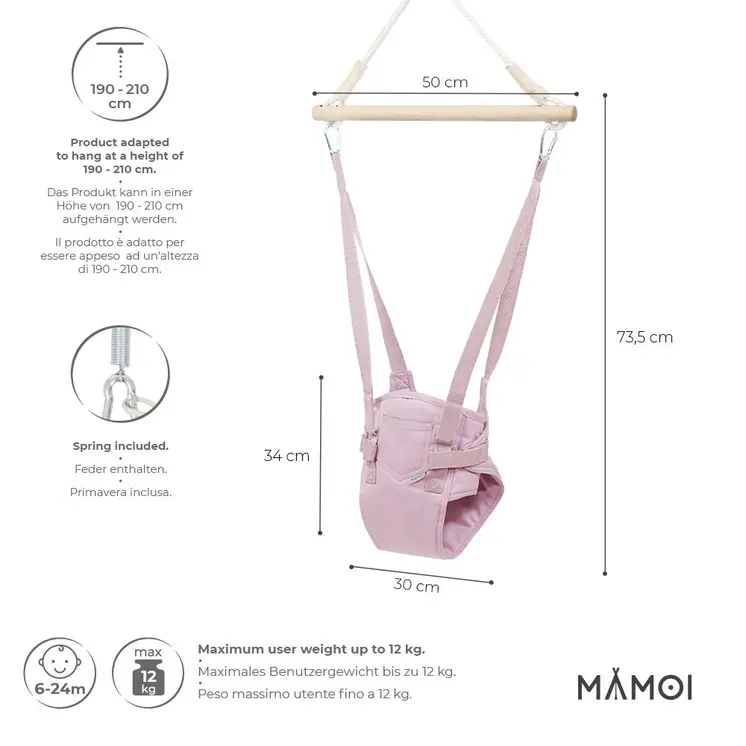 MAMOI® Türhopser baby ab 6 monate, Hopser baby jumper bouncer, Babyschaukel für türrahmen, Schaukel indoor, Türschaukel, Hüpfer, Kinderschaukel, Tür hopper, Babyhopser Swing