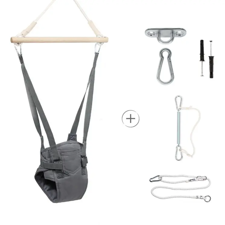 MAMOI® Baby bouncer Grey, Swing seat, Indoor rocking bouncy chair, Toddler jolly jumper rocker, Door frame swings, Jumpers and bouncers for babies from 6 months