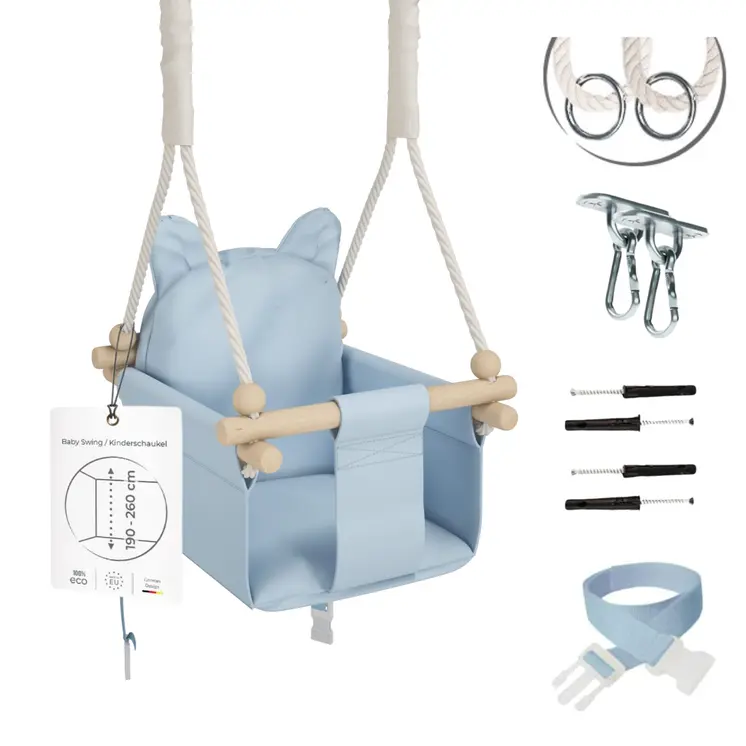 MAMOI® Babyschaukel, Baby schaukel Indoor Outdoor, Kinderschaukel aus Holz, Holzschaukel für Kinder, Schaukeln für türrahmen, Swing, Kleinkinderschaukel ab 1 jahr für Kinderzimmer