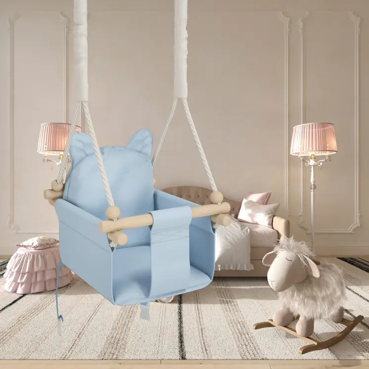 MAMOI® Babyschaukel, Baby schaukel Indoor Outdoor, Kinderschaukel aus Holz, Holzschaukel für Kinder, Schaukeln für türrahmen, Swing, Kleinkinderschaukel ab 1 jahr für Kinderzimmer