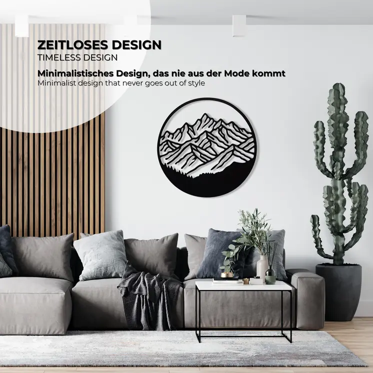 MOE UHANE 3D Wanddekoration schwarz, HDF Wandbild, moderner Akzent für Wohnzimmer Büro Schlafzimmer, minimalistischer Stil, Design-Deko für Innenräume, Geschenk, 100 % ECO, Made in EU