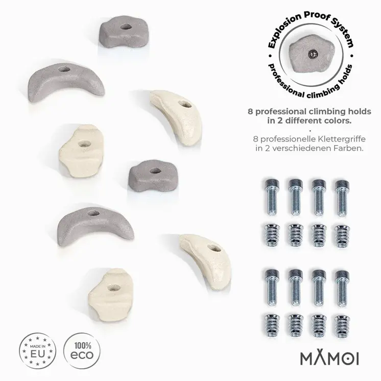 MAMOI® Climbing wall holds for kids | Climbing stones | Climbing holds for kids | Kids Climbing Holds | Rock Climbing Holds | Climbing Wall Holds | Climbing Holds for Wall | Made in EU
