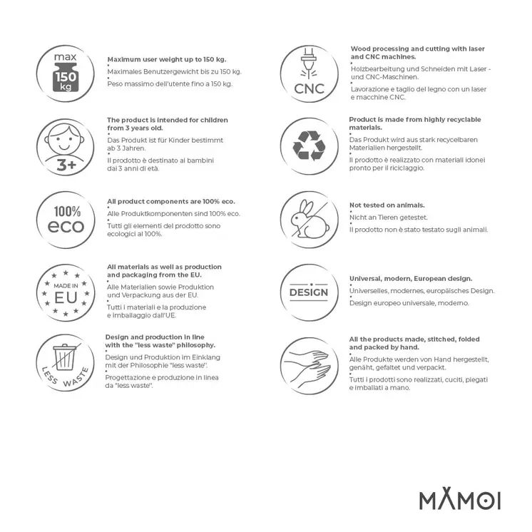 MAMOI® Mur escalade pour enfant, Module d'escalade interieur pour bebe, Mur descalade avec prises escalade et sans prise, Planche escalade à partir de 3 ans