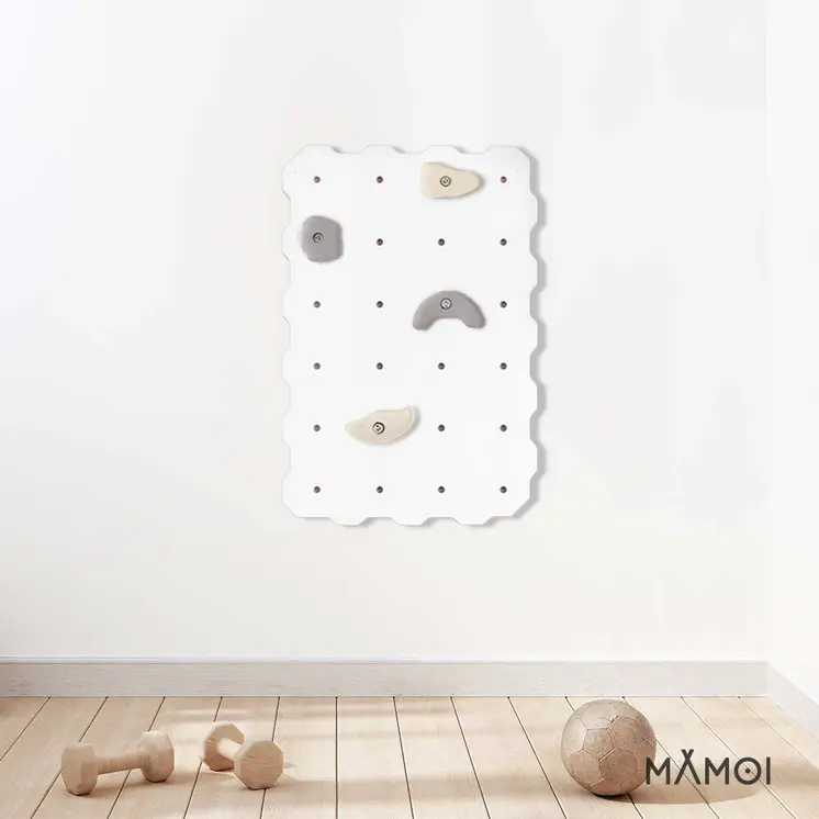 MAMOI® Mur escalade pour enfant, Module d'escalade interieur pour bebe, Mur descalade avec prises escalade et sans prise, Planche escalade à partir de 3 ans