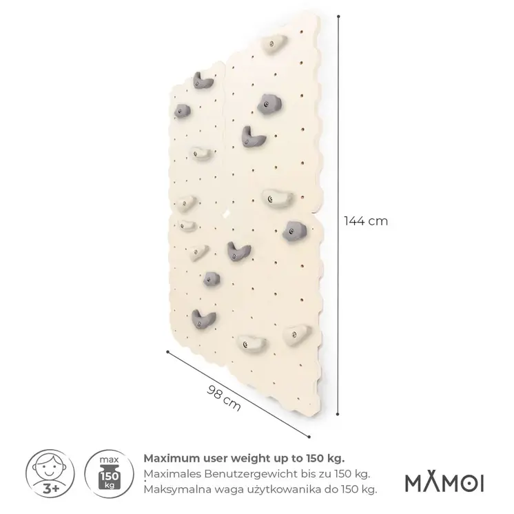MAMOI® Kletterwand für kinderzimmer, Klettergerüst und spielgeräte indoor, Klettern mit Klettergriffe für kinder, Klettersteine, Kletterturm mit Griffe, Klettergriffe, Montagesatz