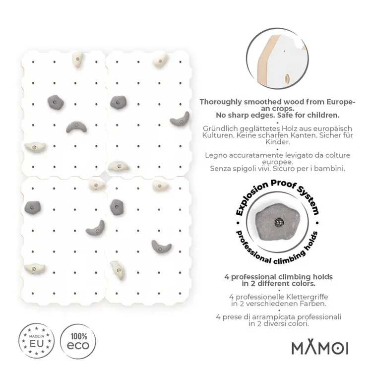 MAMOI® Climbing wall for kids, Wooden frame for toddlers, Play equipment for toddler, Indoor baby and childrens frames montessori from age 3 years old