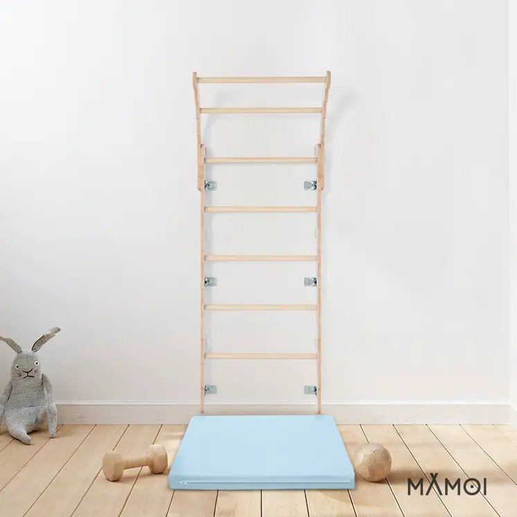 MAMOI® Baby gymnastics and play mat blue, Floor matt for baby gym, Activity soft playmats for toddlers and kids, Toddler playmat, Play mats from birth -6 months