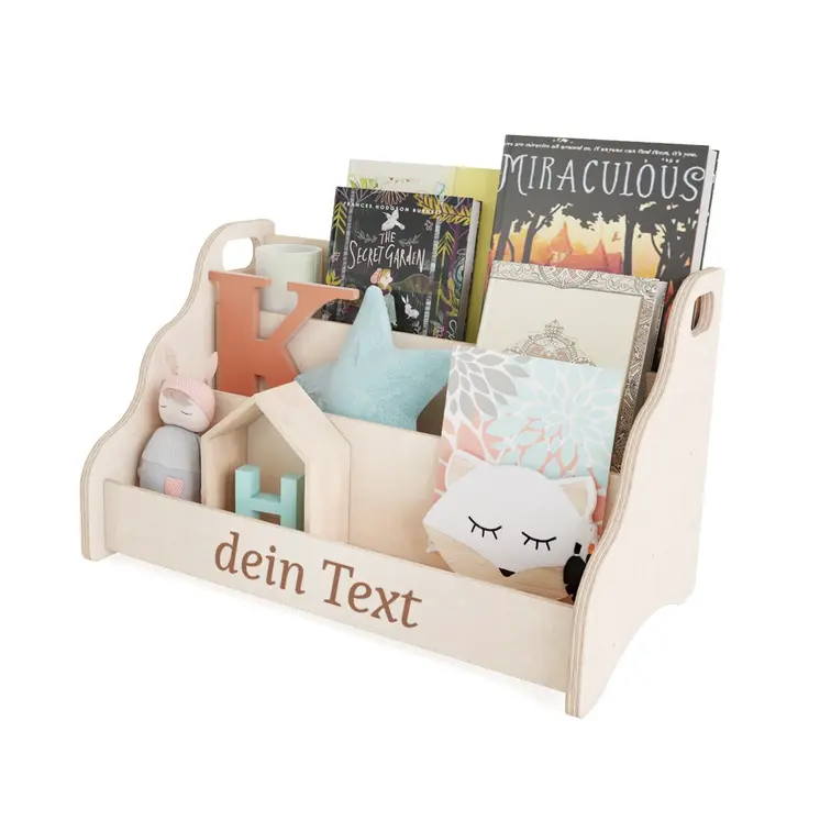 MAMOI® Personalised book shelf for kids, Bookcase with name embroidered for childrens room, Small bookshelf for toddler, Child bookcases and shelves, Wall stand storage and furniture for bedroom