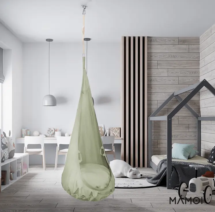MAMOI® Swing hanging chair, Indoor hammock, Sensory swing seat for bedroom for kids, Child door swinging nest for autism, Garden egg swings for children