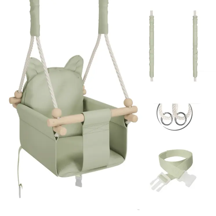 MAMOI® Babyschaukel, Baby schaukel Indoor Outdoor, Kinderschaukel aus Holz, Holzschaukel für Kinder, Schaukeln für türrahmen, Swing, Kleinkinderschaukel ab 1 jahr für Kinderzimmer