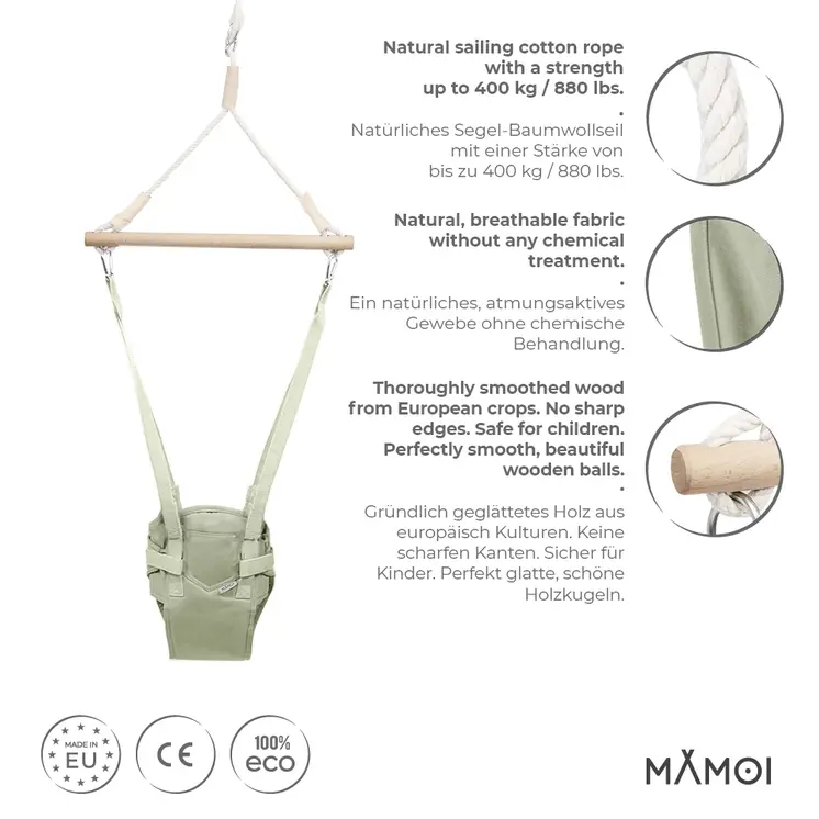 MAMOI® Türhopser baby ab 6 monate, Hopser baby jumper bouncer, Babyschaukel für türrahmen, Schaukel indoor, Türschaukel, Hüpfer, Kinderschaukel, Tür hopper, Babyhopser Swing