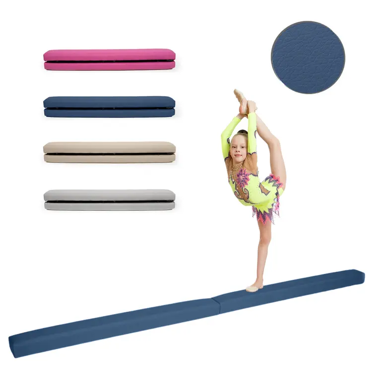 MAMOI® Gymnastikbalancebalken, klappbar, Kunstleder, 200 cm, rutschfest, weiche Oberfläche, für Kinder & Erwachsene, Heimtraining, bis 180 kg Belastbarkeit
