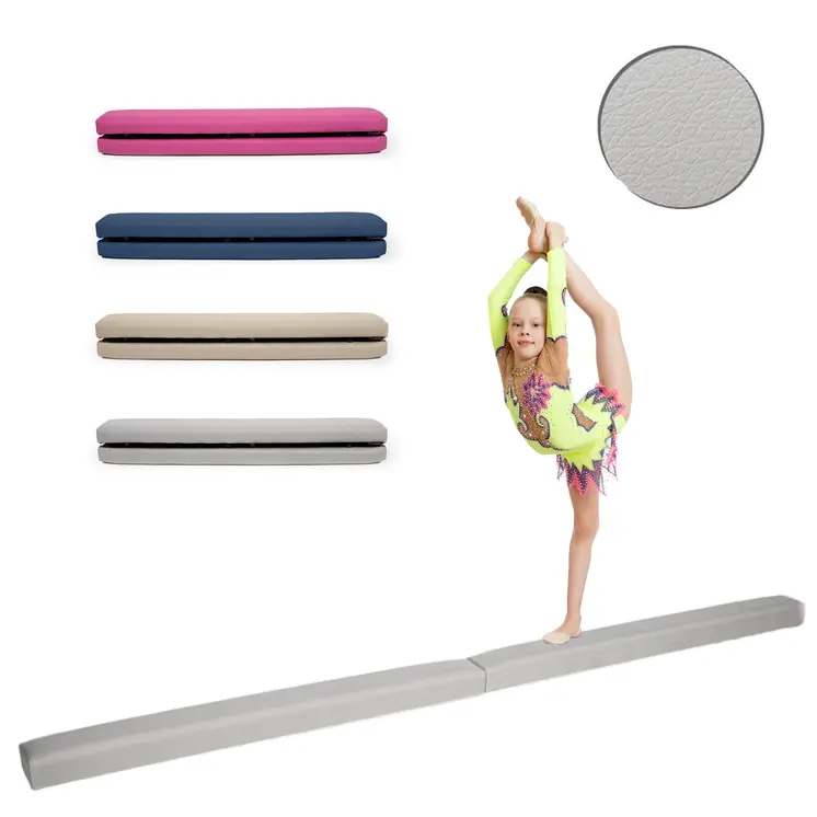 MAMOI® Gymnastikbalancebalken, klappbar, Kunstleder, 200 cm, rutschfest, weiche Oberfläche, für Kinder & Erwachsene, Heimtraining, bis 180 kg Belastbarkeit