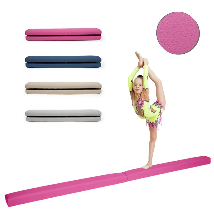 MAMOI® Gymnastikbalancebalken, klappbar, Kunstleder, 200 cm, rutschfest, weiche Oberfläche, für Kinder & Erwachsene, Heimtraining, bis 180 kg Belastbarkeit