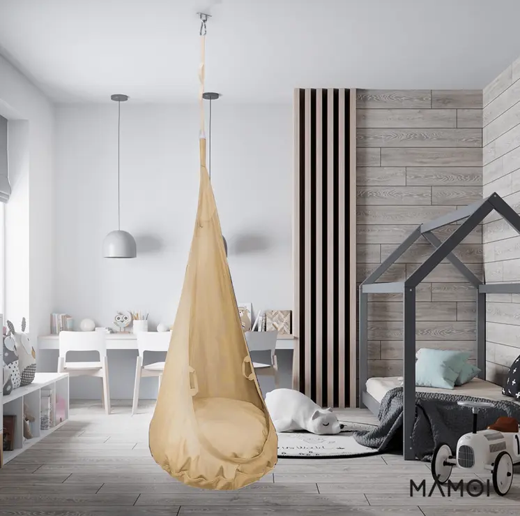 MAMOI® Cocon hamac pour enfant, Fauteuil suspendu pour bebe, Balançoire de coton, Balancoire sensorielle interieur, Jeu sensoriel autisme