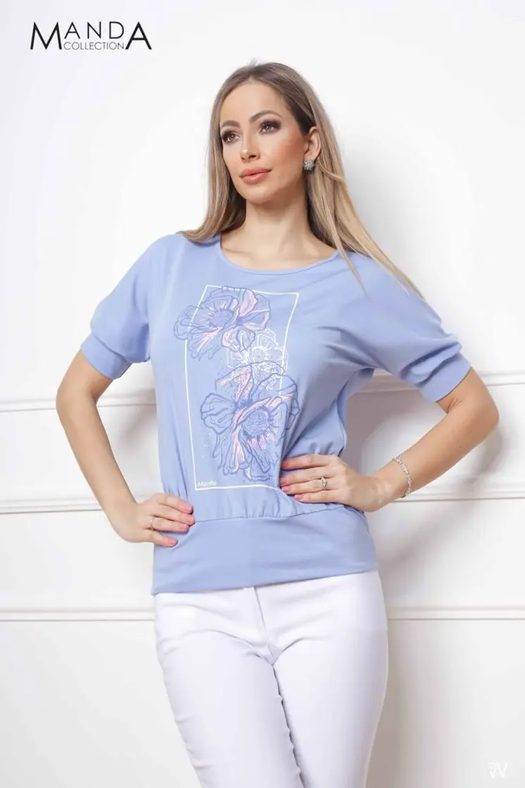Light blue patterned top