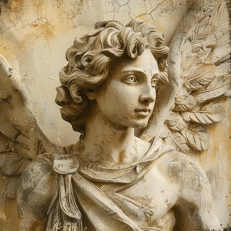 Angel Statue 8”x8” Art Print