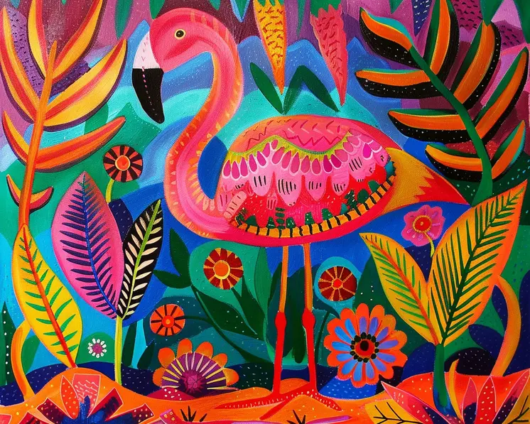 Boho Style Flamingo 8”x10” Art Print