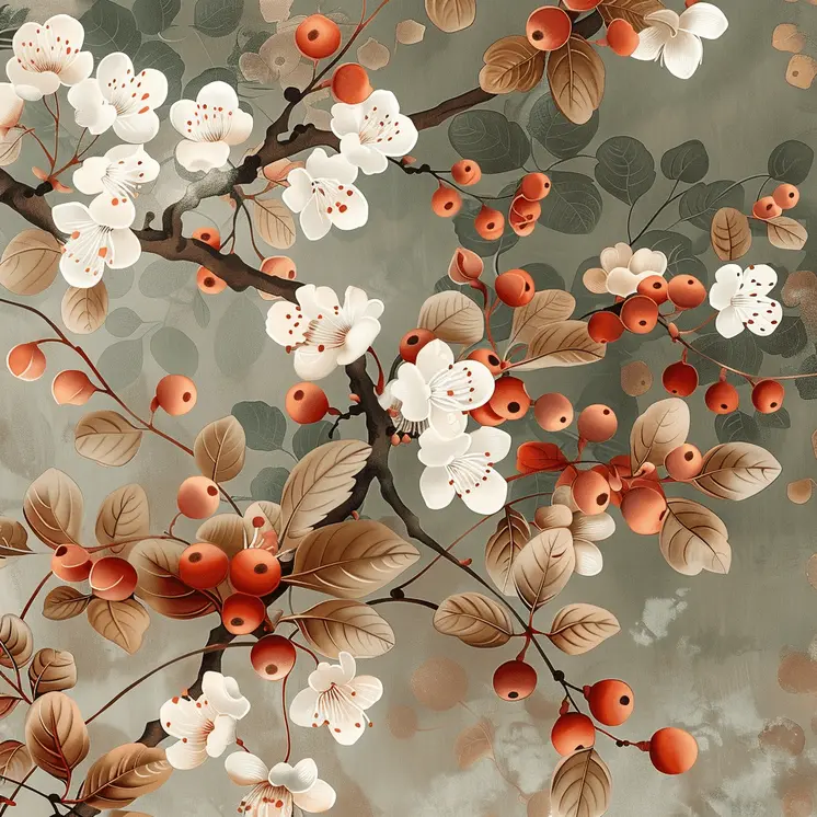 May Hawthorn Birth Flower 8"x8" Art Print