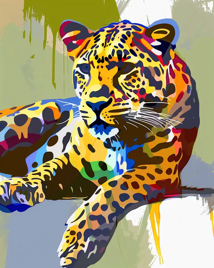 Sleek Leopard Collage 8"x10" Art Print