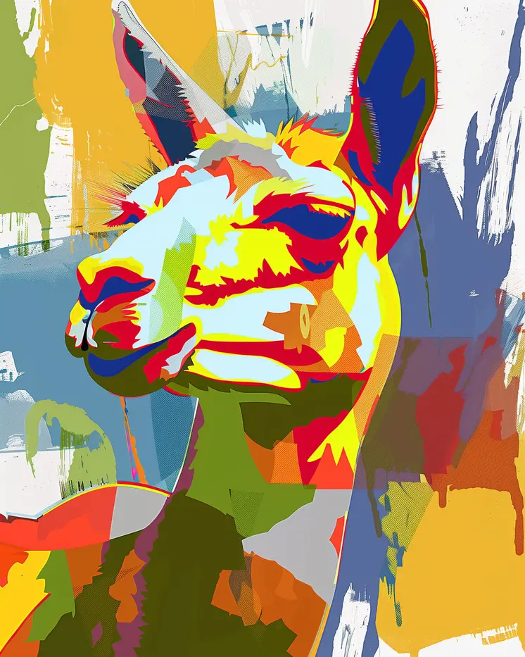 Fuzzy Llama Collage 8"x10" Art Print