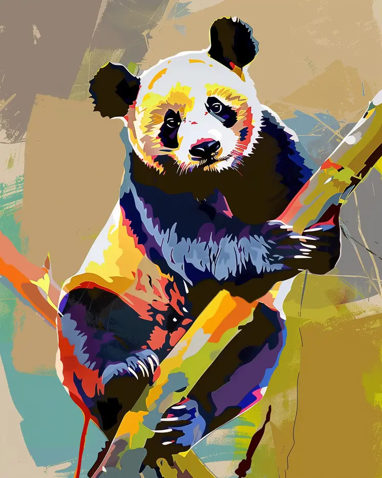 Cuddly Panda Collage 8"x10" Art Print