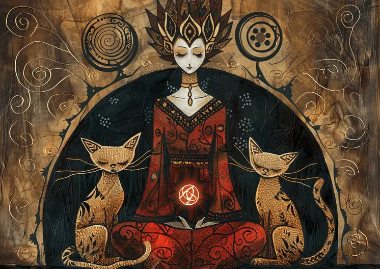 Freya the Norse Goddess and Her Guardians 8”x8” Art Print