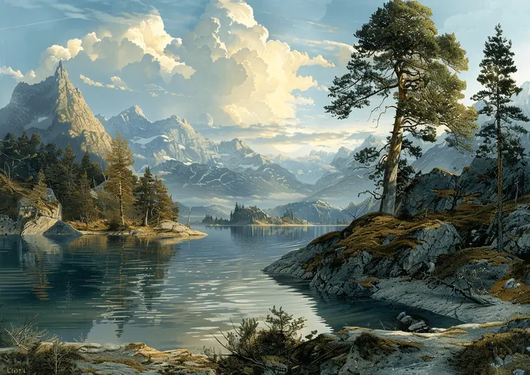 Majestic Mountains Landscape 5”x7” Art Print
