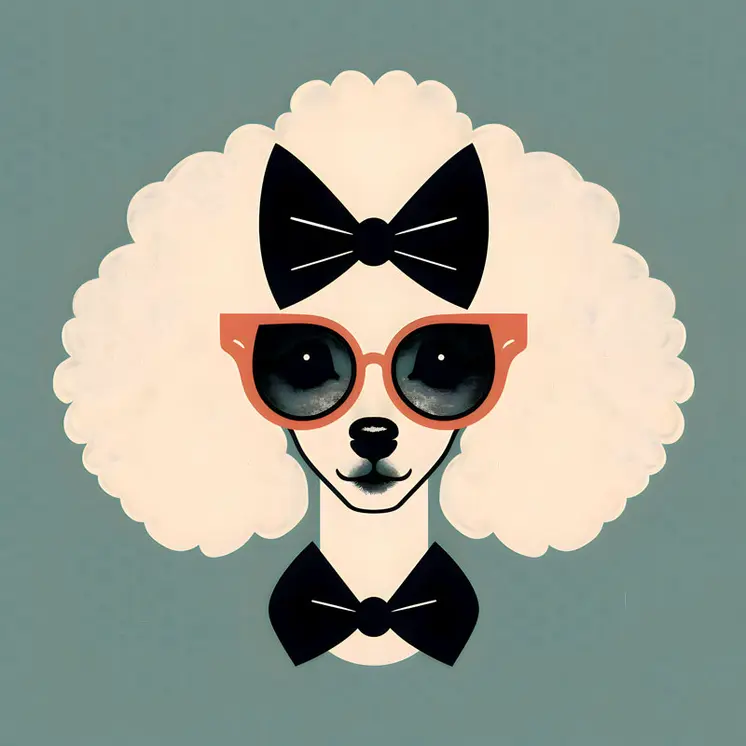 Mid-Century Modern Poodle 8”x8” Art Print