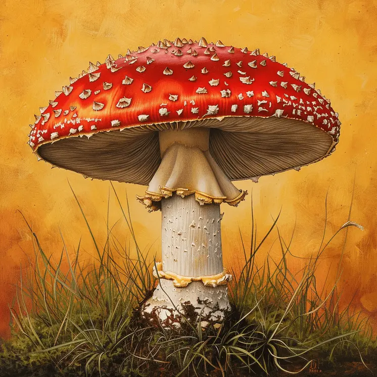 Amanita Muscaria Mushroom 8"x8" Art Print