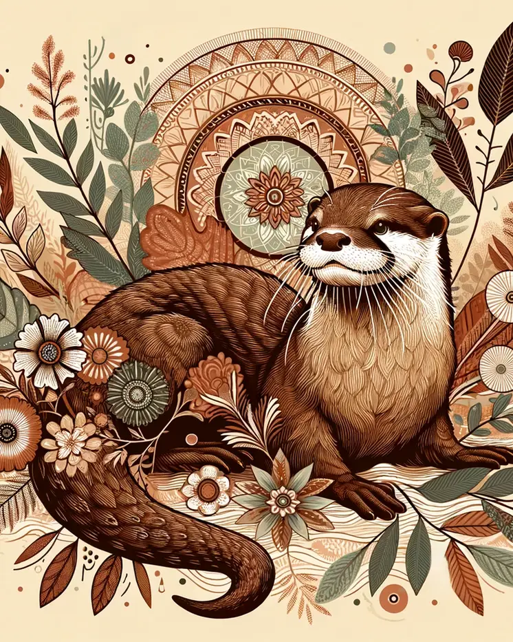 BOHO Style Otter Design 8”x10” Art Print