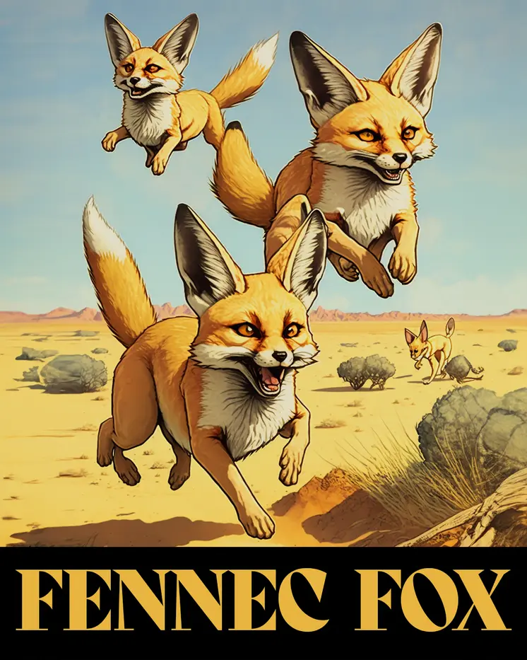 Skulk of Fennec Foxes 8”x10” Art Print