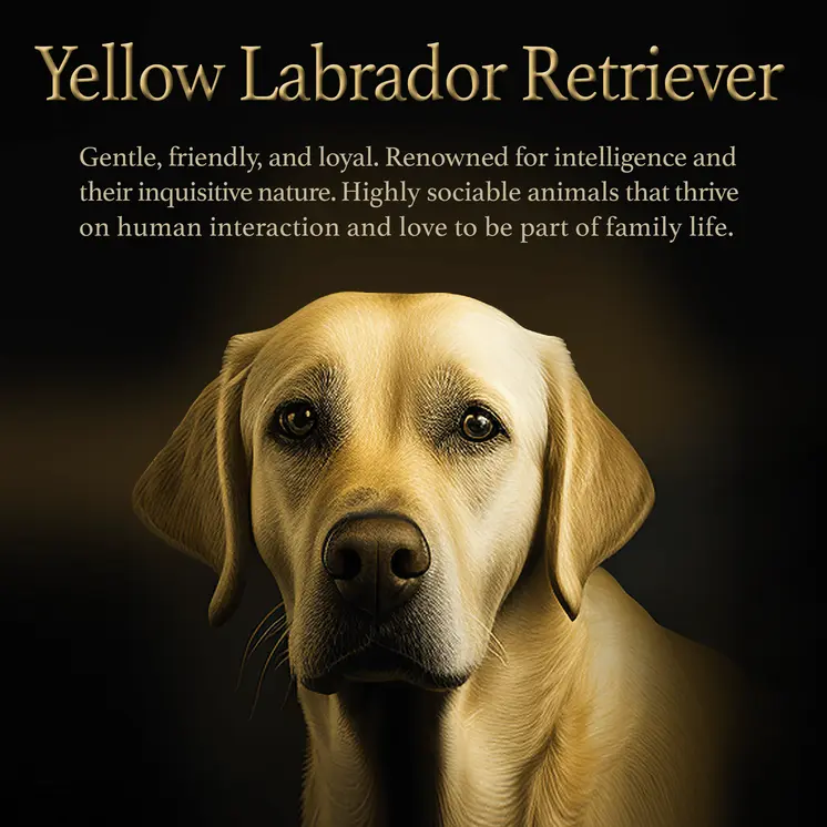 Yellow Labrador Portrait 8”x8” Art Print