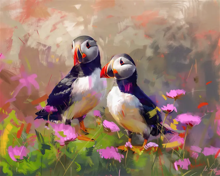 A Pair of Puffins 8”x10” Art Print