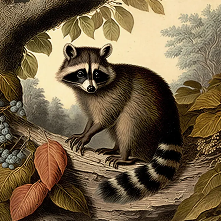 Vintage Raccoon 8”x8” Art Print