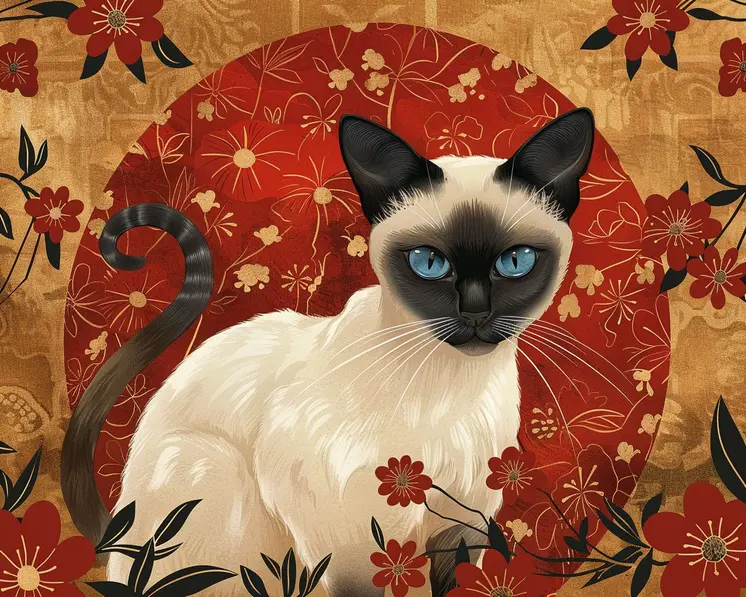 Asian Siamese Cat 8”x10” Art Print