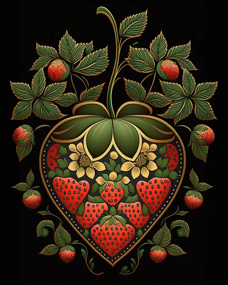 Strawberry Heart 8"x10" Art Print