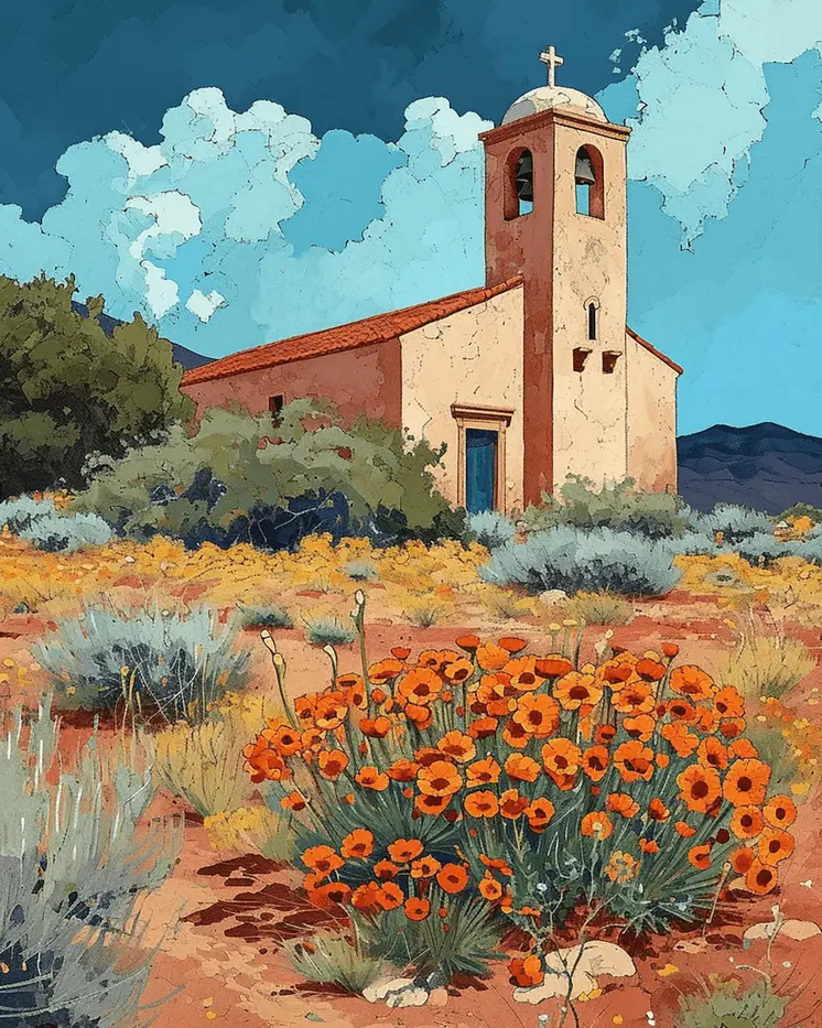 Vintage Southwest New Mexico Church 8"x10" Art Print