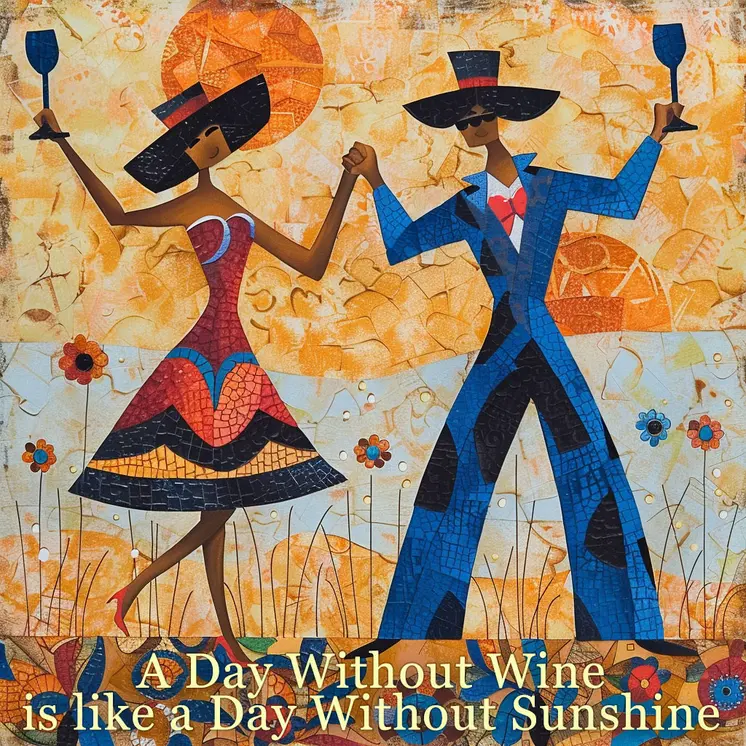 A Day Without Wine is Like a Day Without Sunshine 8"x8" Art Print