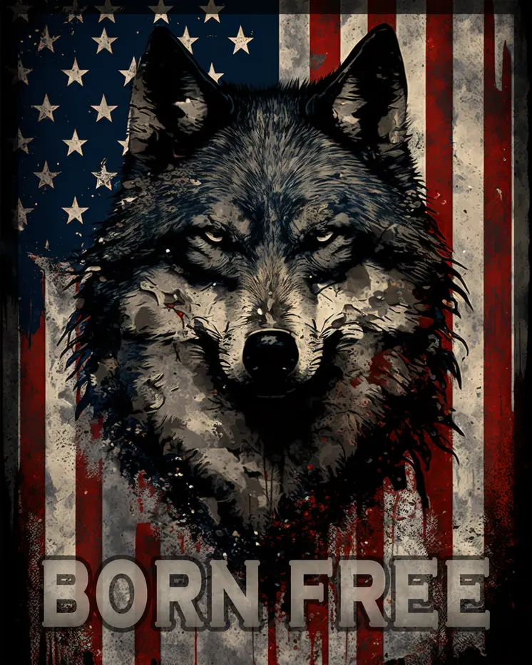 Wolf - Live Free 8"x10" - Mowbi's Funny Humorous Wall Art Prints