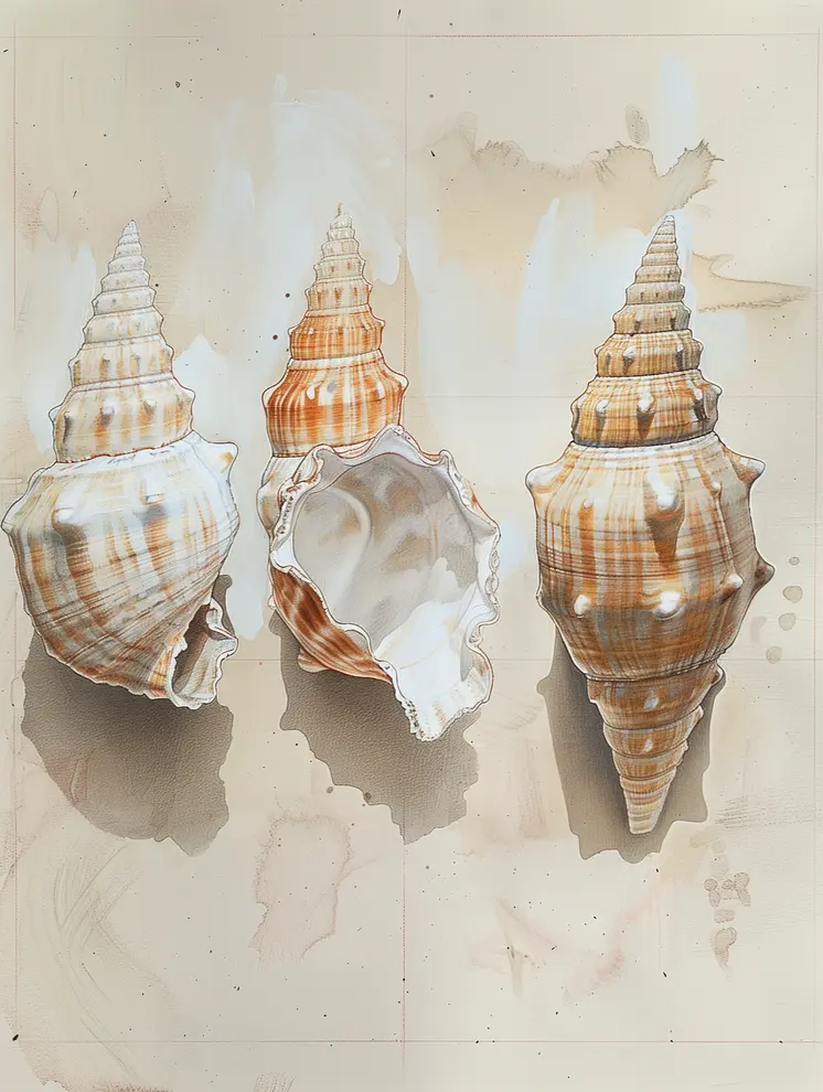 Three Shells In A Row 8”x10” Art Print