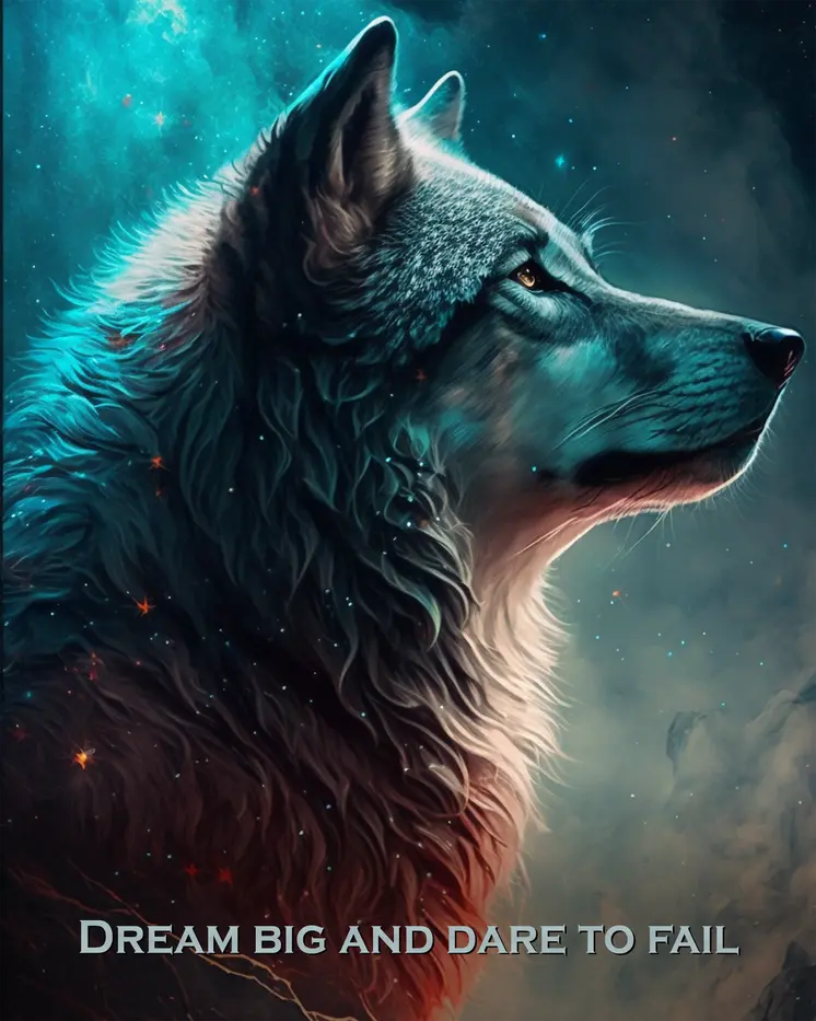 Dream Big and Dare to Fail Wolf 8"x10" Art Print